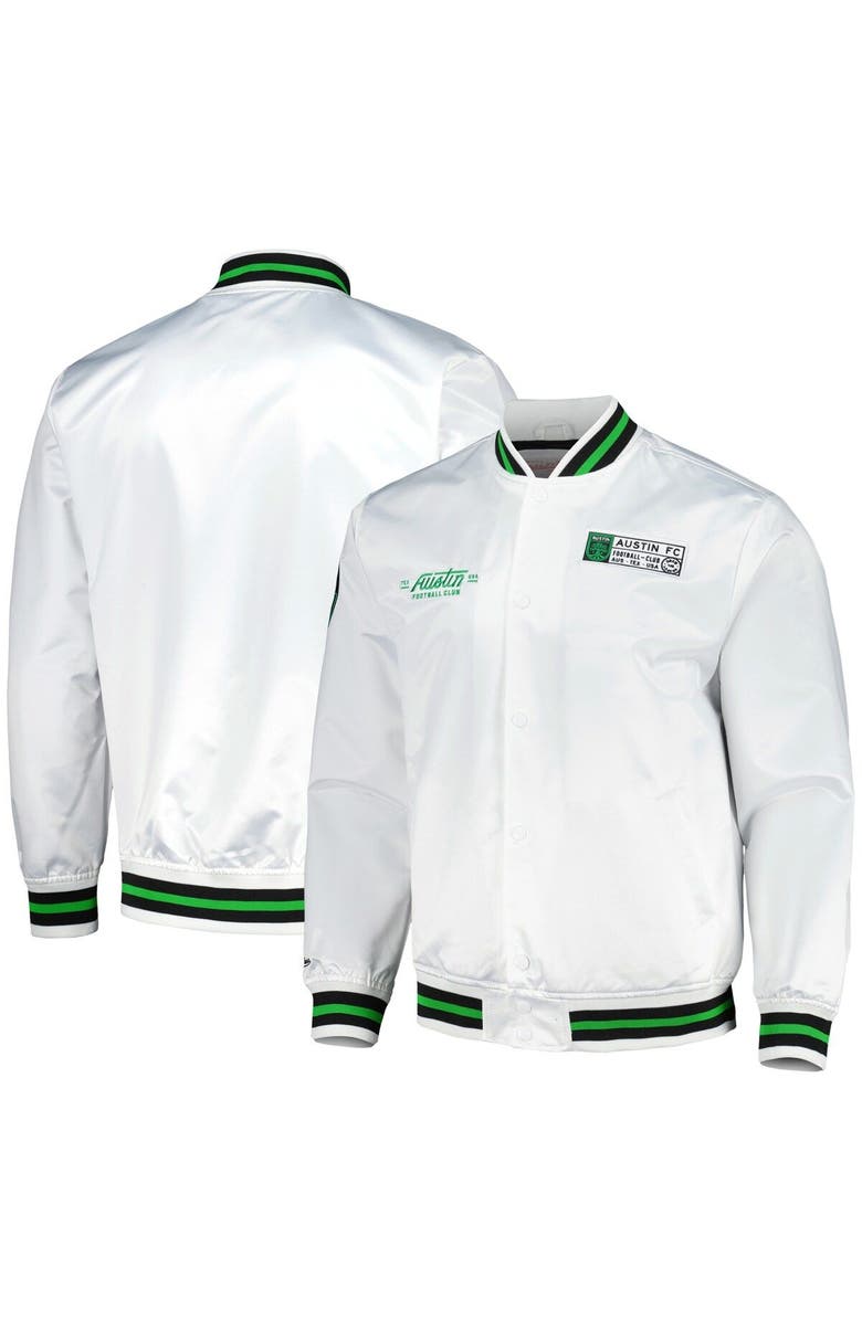 Mitchell & Ness Men's Mitchell & Ness White Austin FC City Full-Snap Satin Jacket, Main, color, White