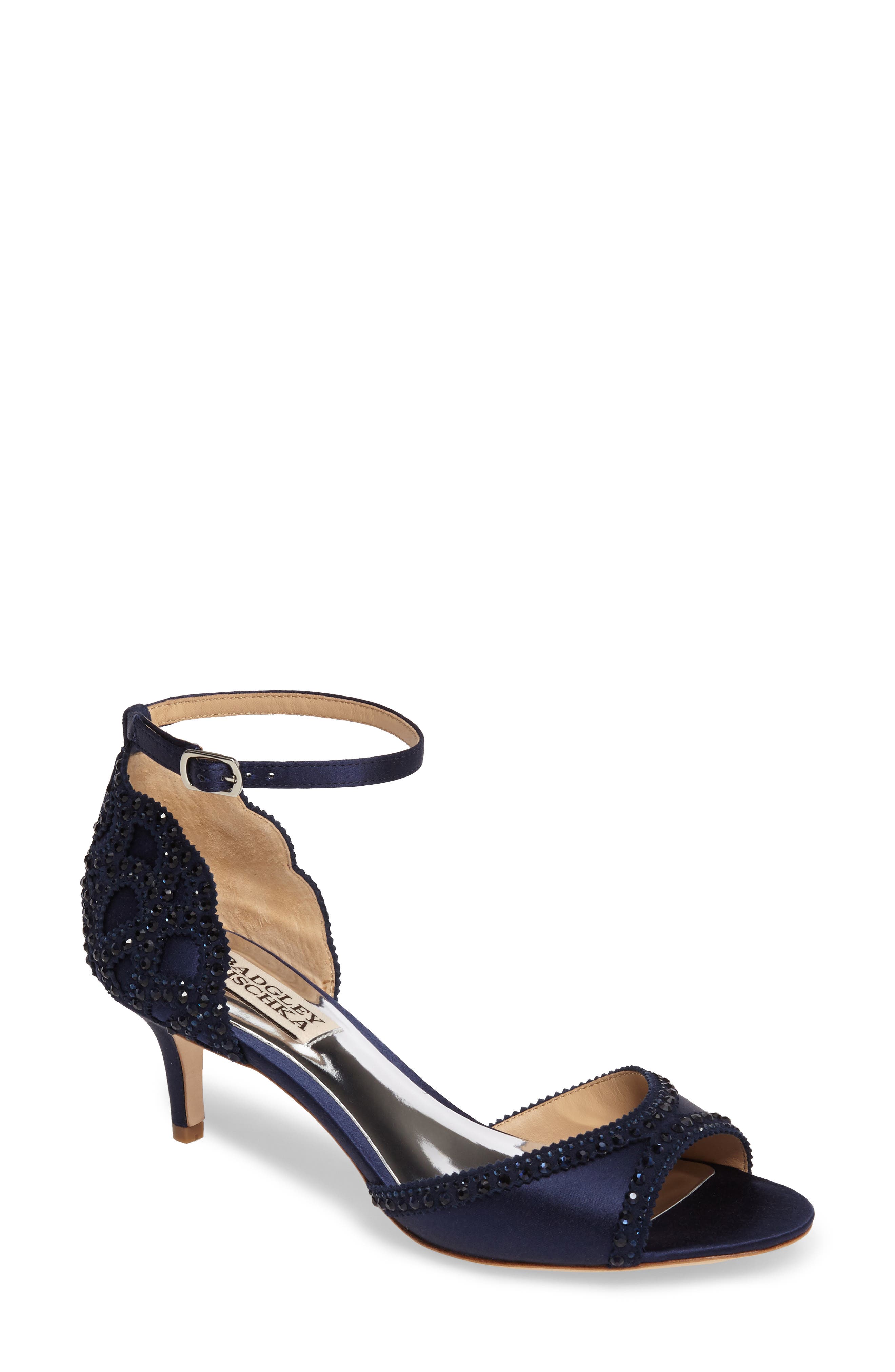 Badgley Mischka Collection Gillian Crystal Embellished d'Orsay Sandal - Wide Width Available, Main, color, 