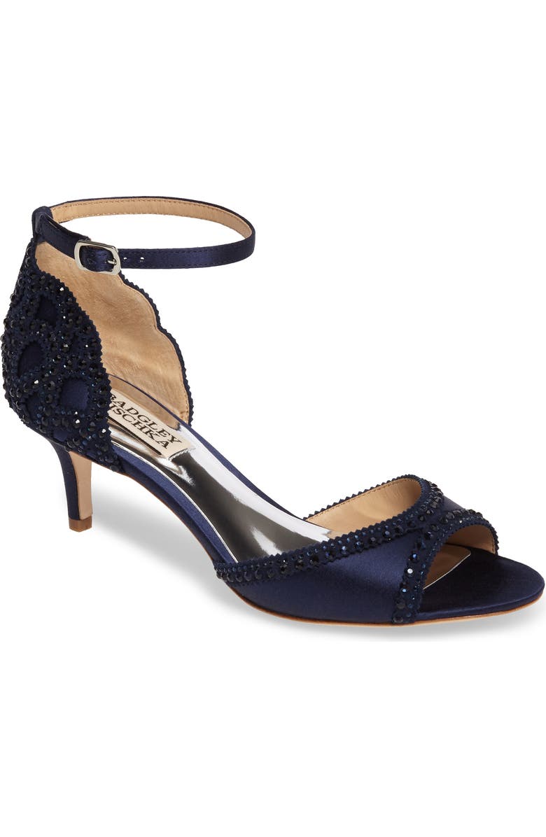 Badgley Mischka Collection Gillian Crystal Embellished d'Orsay Sandal - Wide Width Available, Main, color,