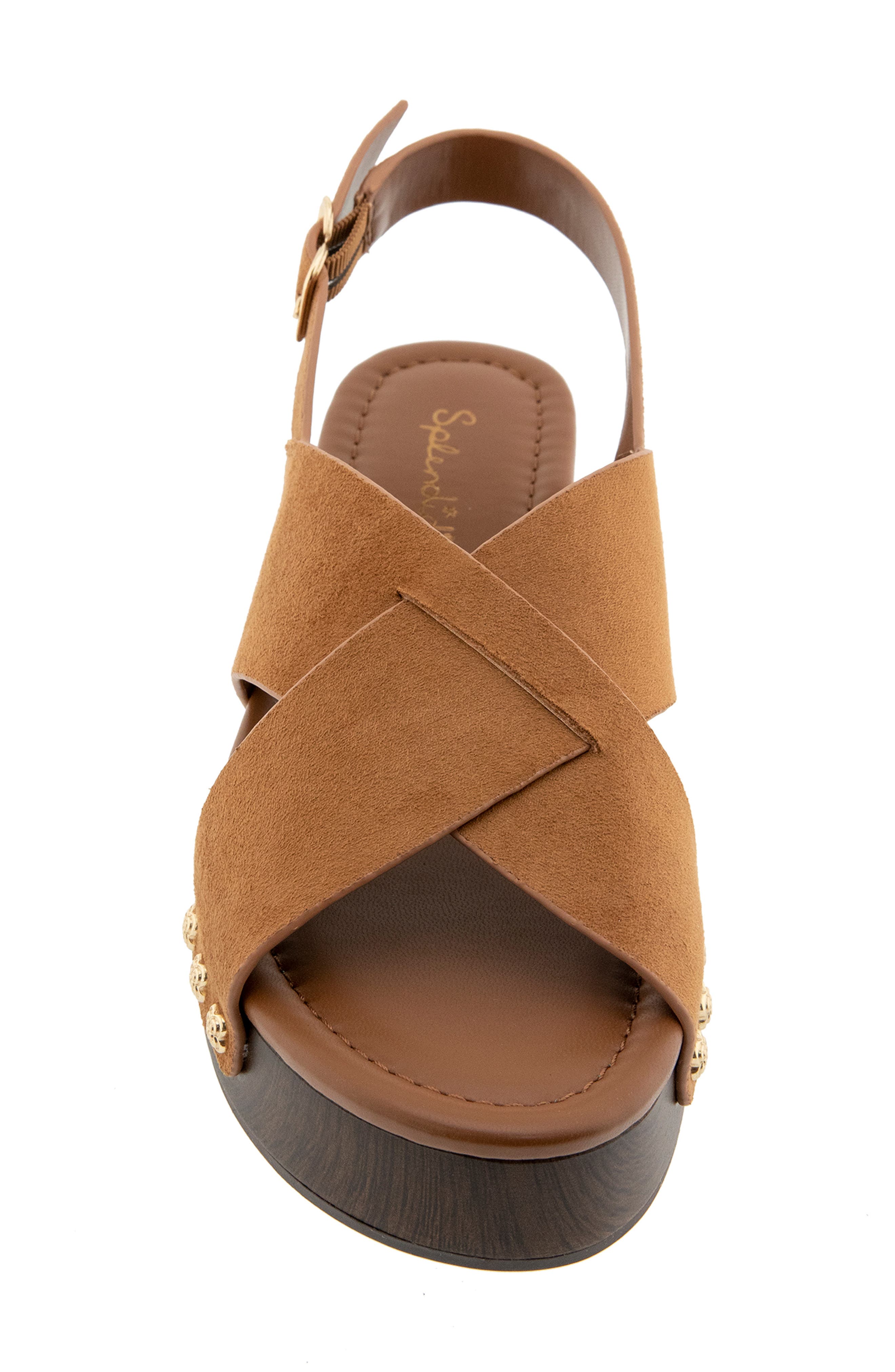 Splendid Quandry Woodgrain Platform Slingback Sandal, Alternate, color, Caramel