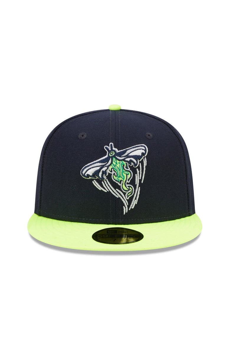 New Era Men's New Era Navy/Neon Green Columbia Fireflies Marvel x Minor League 59FIFTY Fitted Hat, Alternate, color,