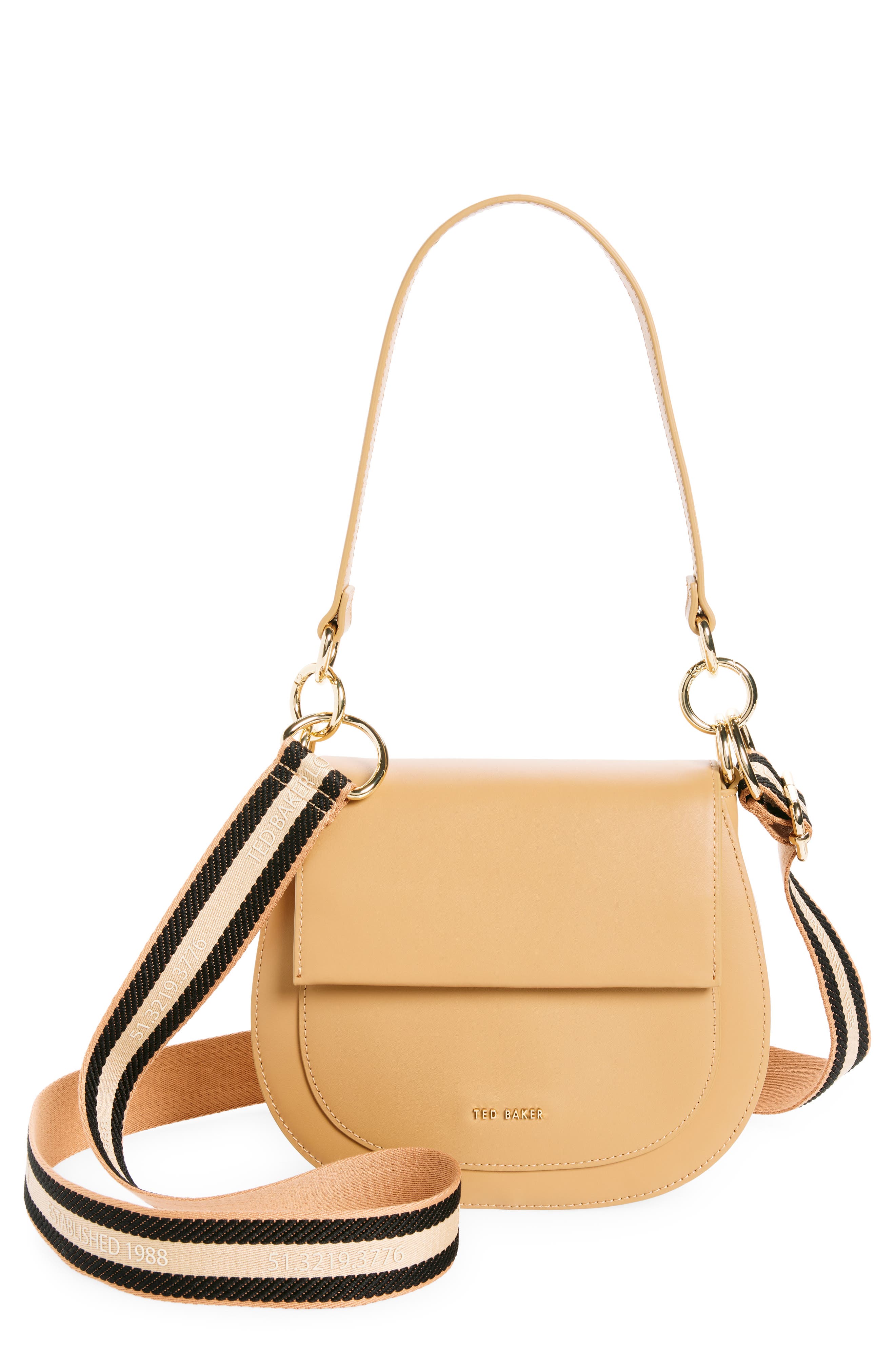 Ted Baker London Darcell Leather Saddle Bag, Main, color, 