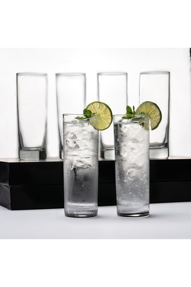 Highball Glasses Heavy Base Tom Collins Glasses - 12oz Set of 12, Alternate, color, Clear