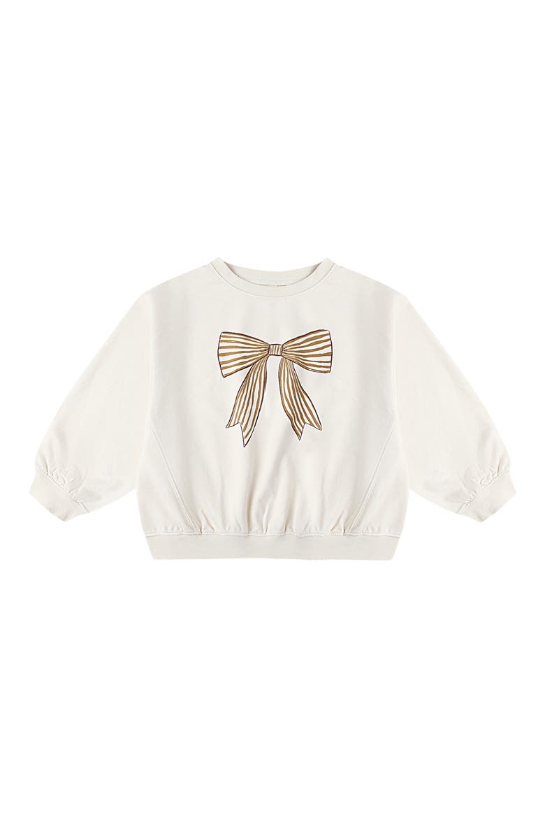 Bow Oversize Cotton Blend Graphic Sweatshirt, Main, color, NATURAL