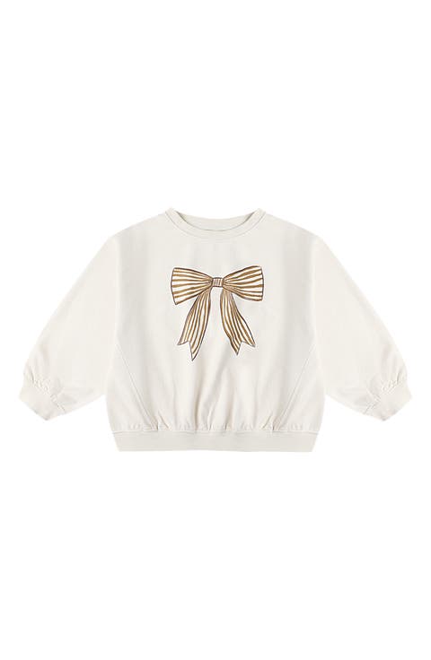 Bow Oversize Cotton Blend Graphic Sweatshirt (Baby)