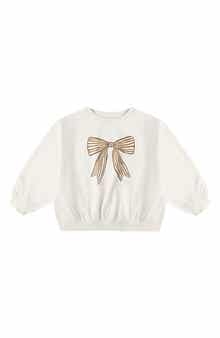 Bow Oversize Cotton Blend Graphic Sweatshirt