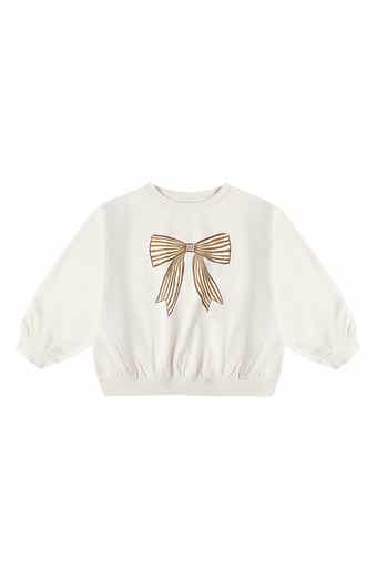 Bow Oversize Cotton Blend Graphic Sweatshirt