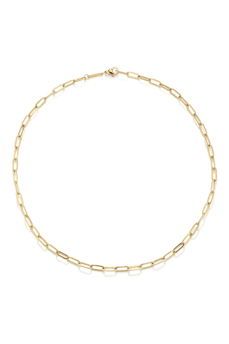 Paperclip Necklace, Main, color, GOLD