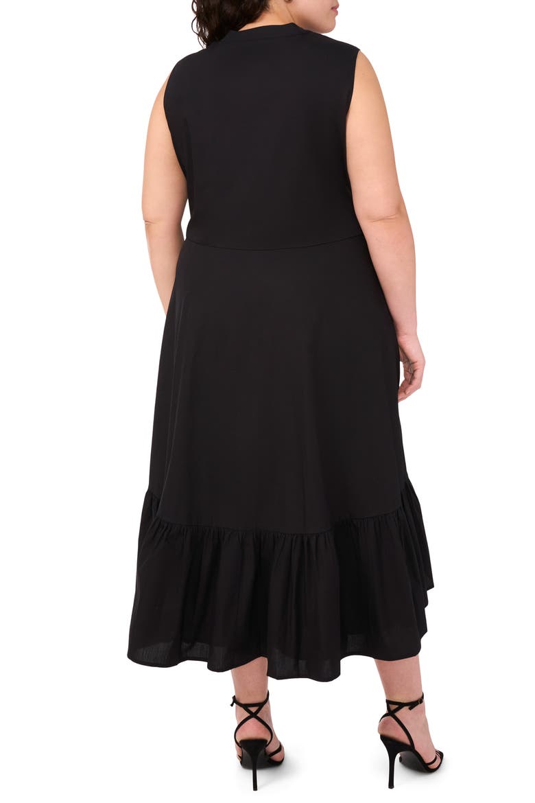 Tie Front Cotton Midi Sundress, Alternate, color, RICH BLACK