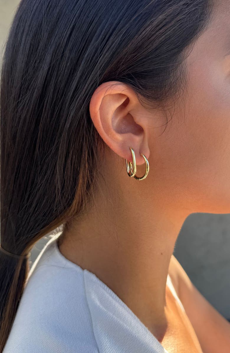 Adornia Set of 2 Hoop Earrings, Alternate, color, Gold