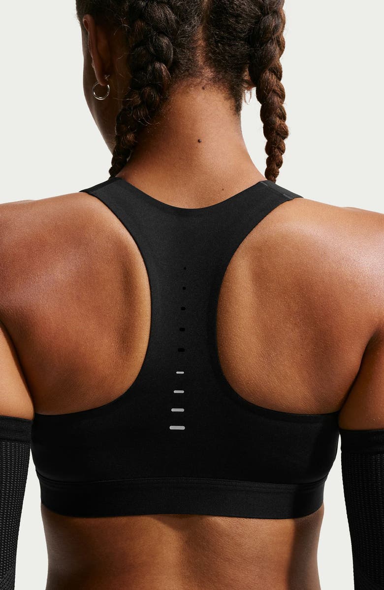 Nike Swift Dri-FIT High Support Sports Bra, Alternate, color, Black/Silver