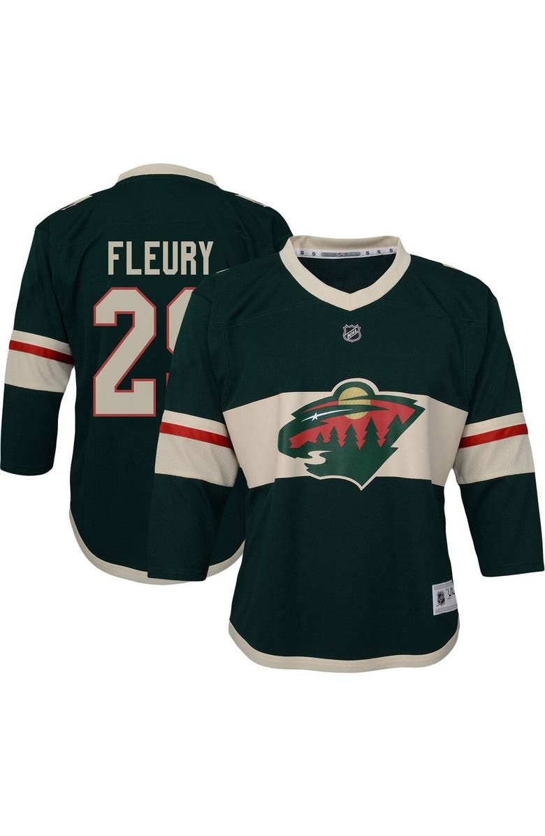 Outerstuff Preschool Marc-Andre Fleury Green Minnesota Wild Replica Player Jersey, Main, color, 