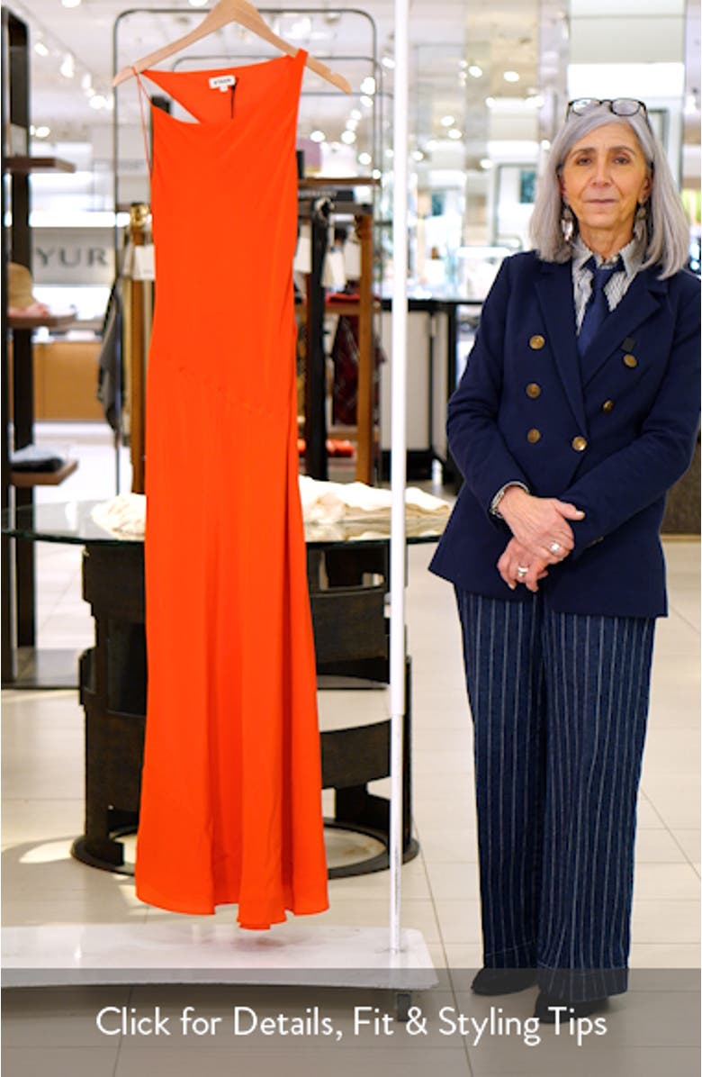 Toluca Asymmetric Neck Silk Gown, sales video thumbnail