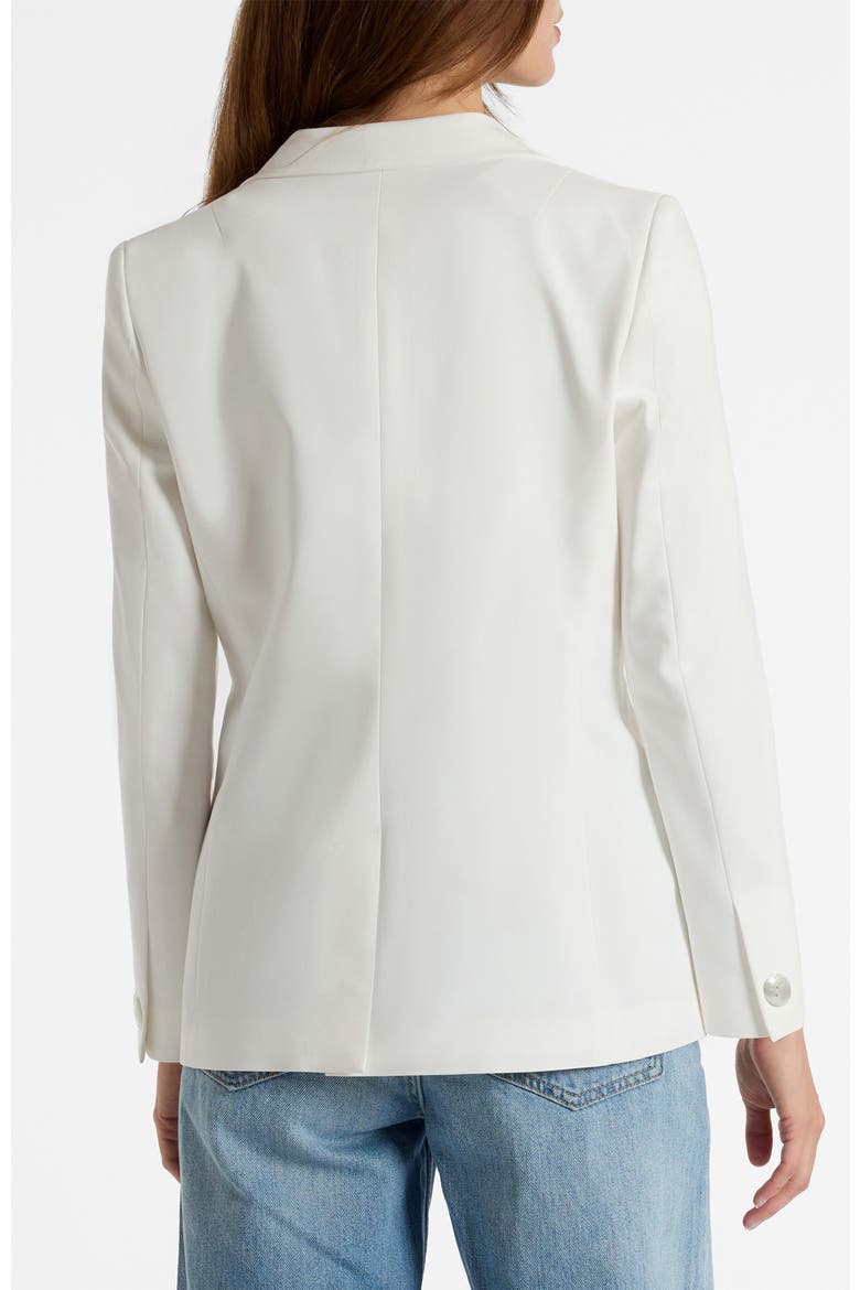 Caryn Double-Breasted Blazer in Cotton Stretch, Alternate, color, Ivory