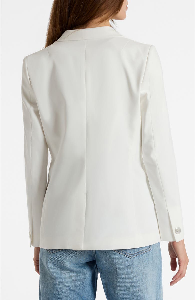 Santorelli Caryn Double-Breasted Blazer in Cotton Stretch, Alternate, color, Ivory