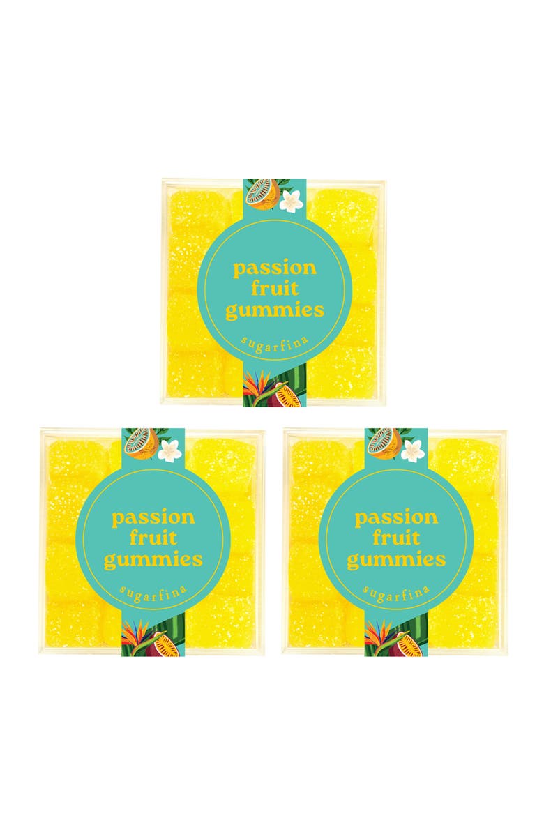 sugarfina Passion Fruit Gummies Set of 3 Candy Cubes, Main, color, 