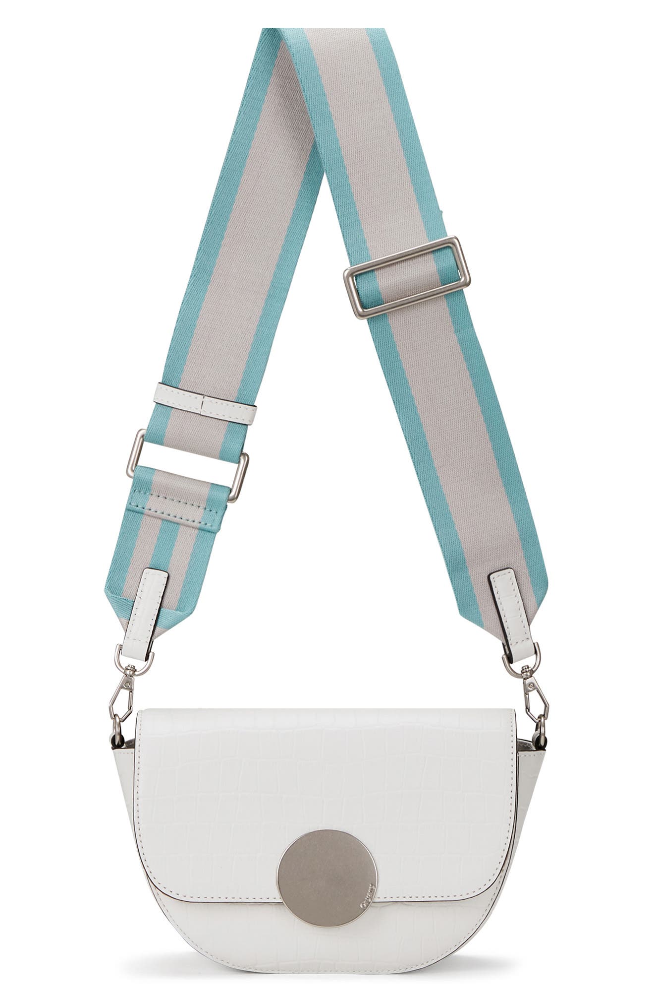 Oryany Lottie Croc Embossed Crossbody Bag, Alternate, color, Off White
