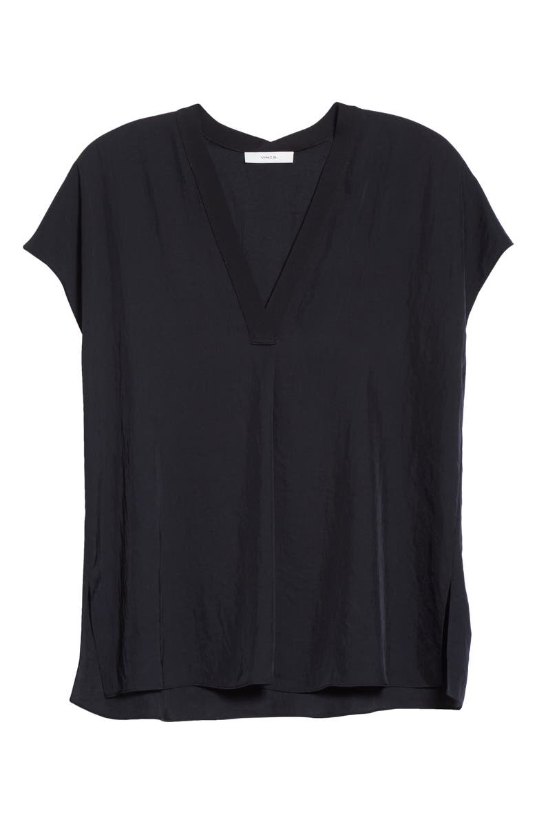 Vince Rib Trim V-Neck Top, Alternate, color, 