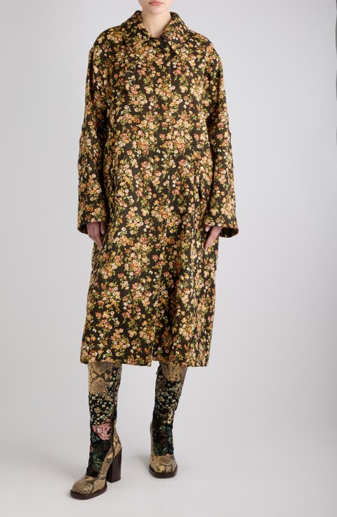 Rain Weave Floral Coat