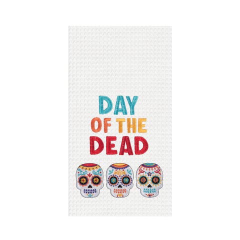 Skull Trio Flour Sack Cotton Halloween Dishtowel