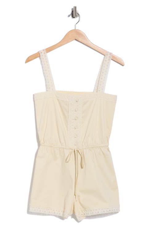 Tie Waist Stretch Cotton Romper