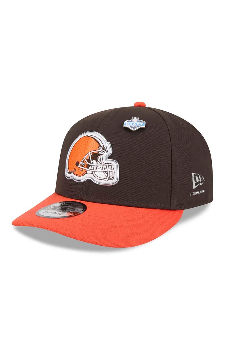 Men's New Era  Brown/Orange Cleveland Browns 2026 NFL Draft On Stage Pre-Curved 9FIFTY Snapback Hat, Main, color, Brown