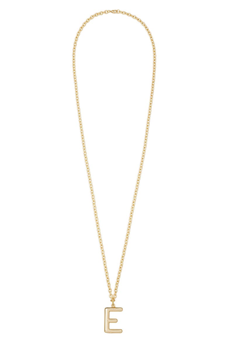 The Big Puffy Initial Pendant Necklace, Main, color, GOLD - E