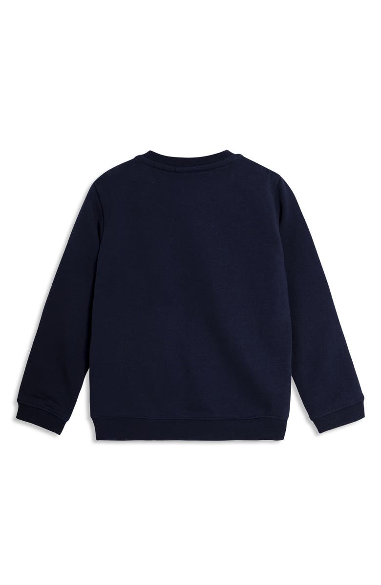 Holiday Santa Construction Appliqué Cotton Graphic Sweatshirt