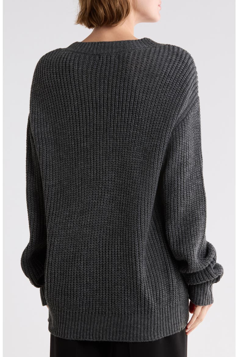 Chunky Ribbed Crewneck Sweater, Alternate, color, CHARCOAL GREY