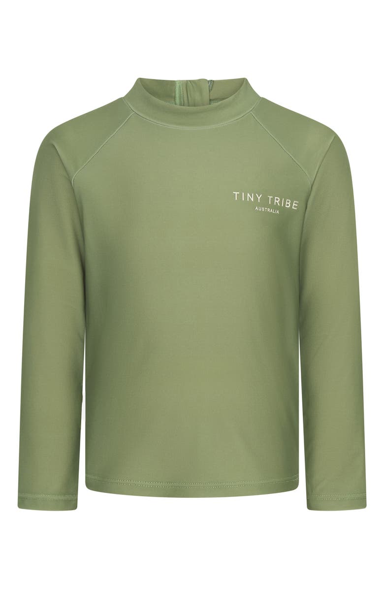 TINY TRIBE Kids Core Long Sleeve Rashguard, Main, color, Olive