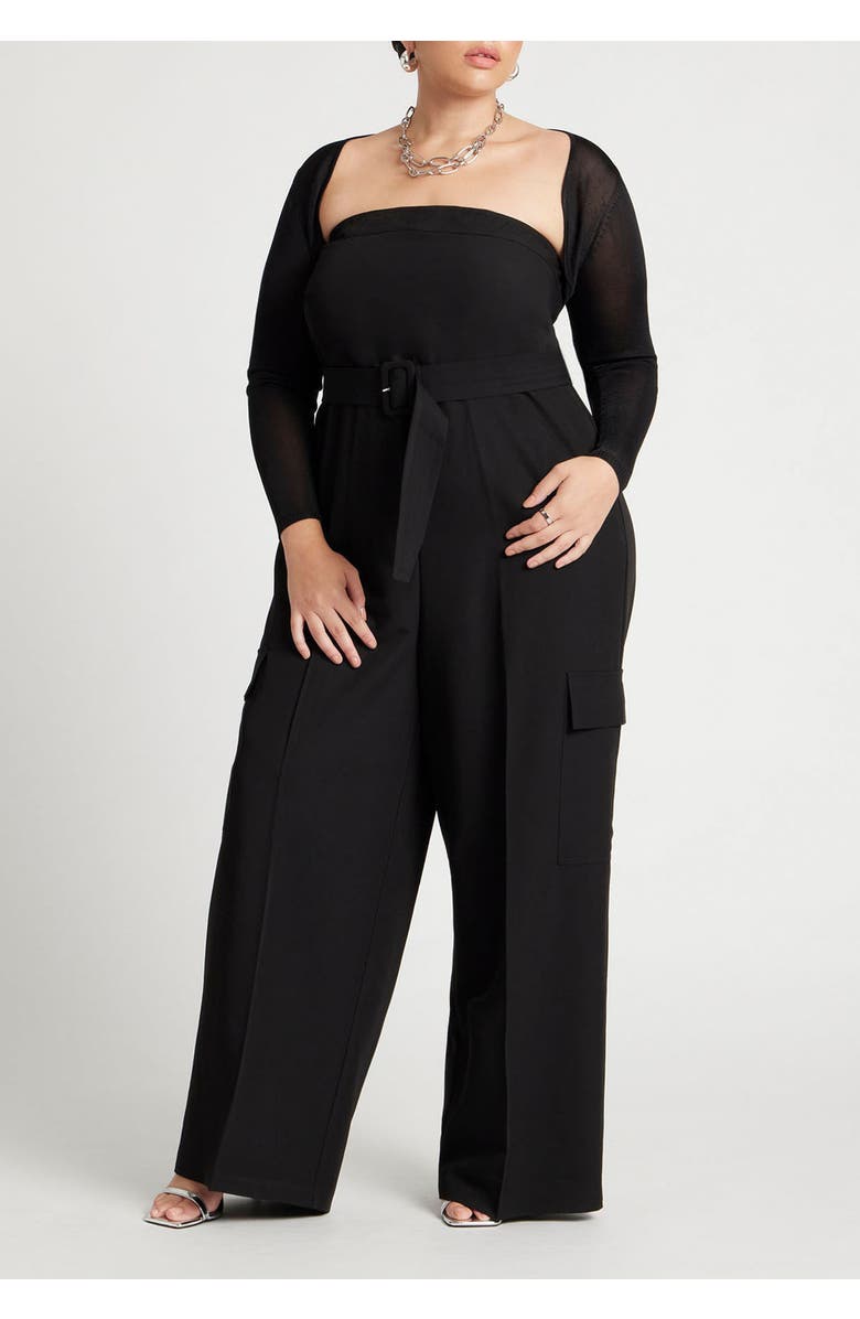 ELOQUII Fine Knit Bolero, Alternate, color, Black Onyx