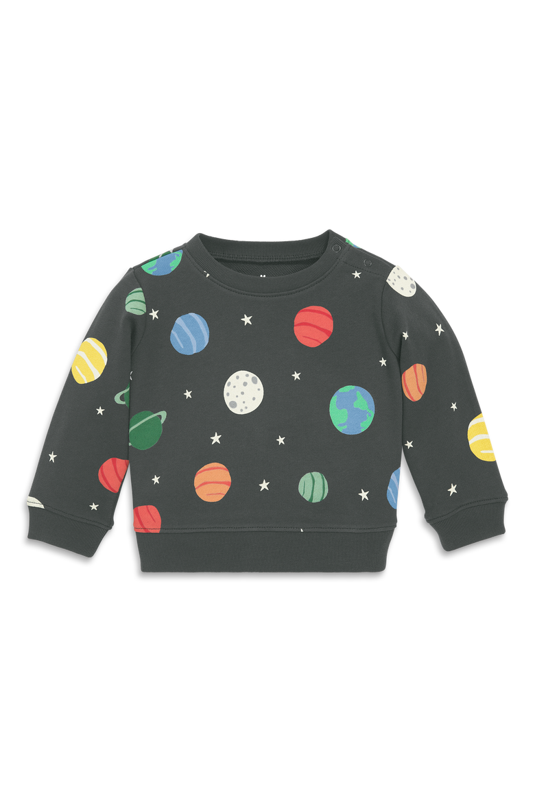 Baby Sweatshirt In Prints, Main, color, Asphalt Galaxy