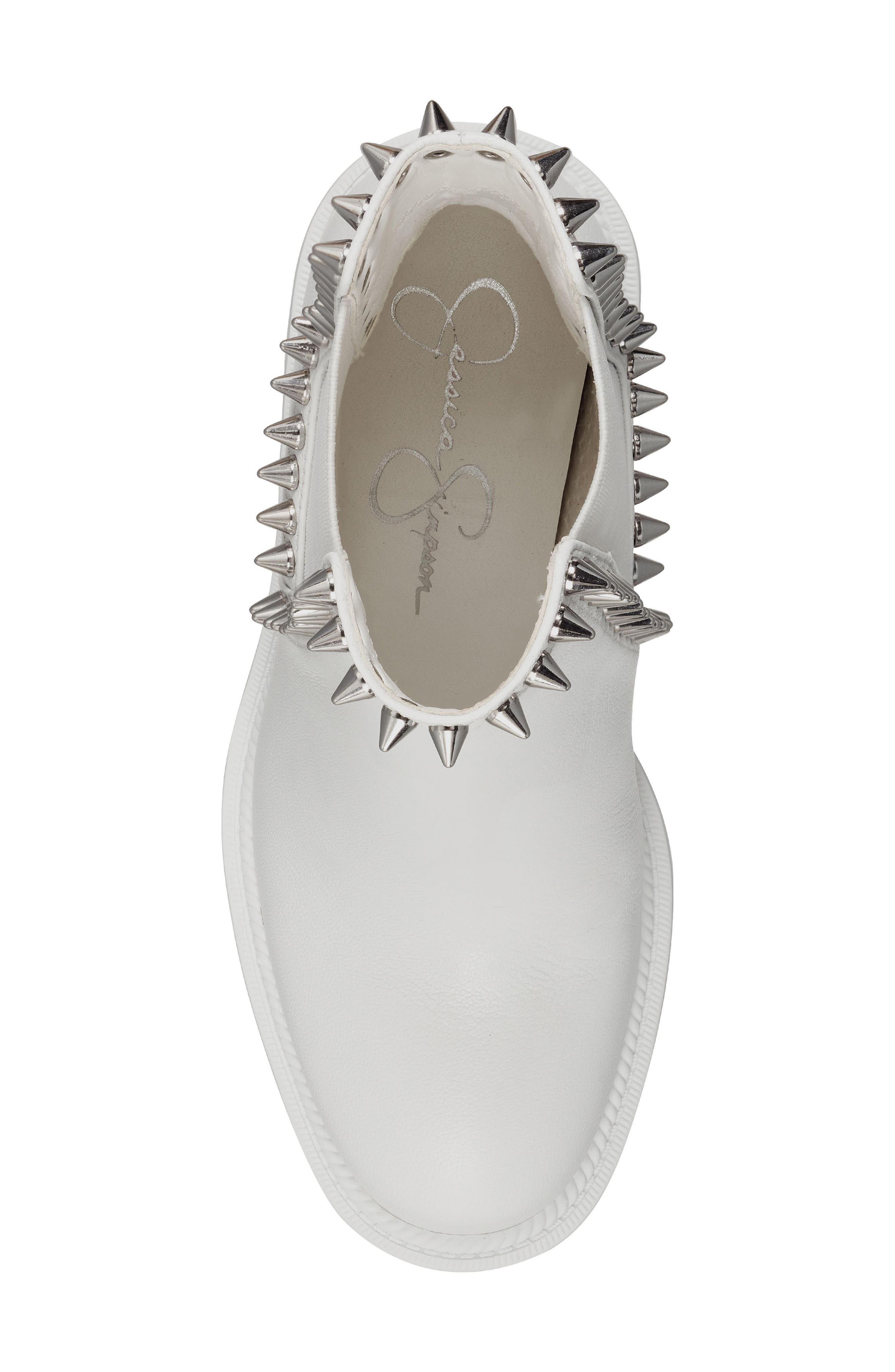 Demmie Studded Block Heel Bootie, Alternate, color, BRIGHT WHITE