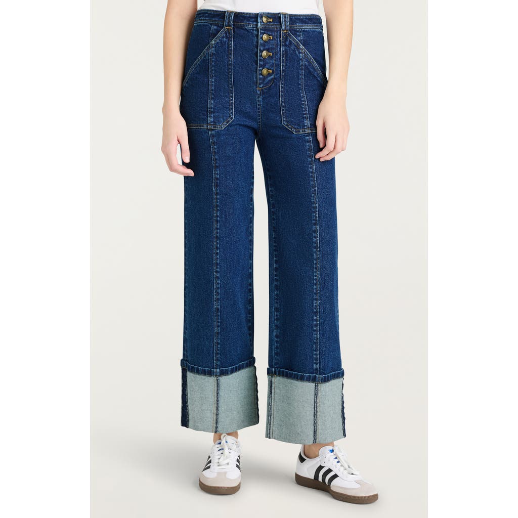 Cinq à Sept Benji Cuffed Wide Leg Jeans in Oceane  product