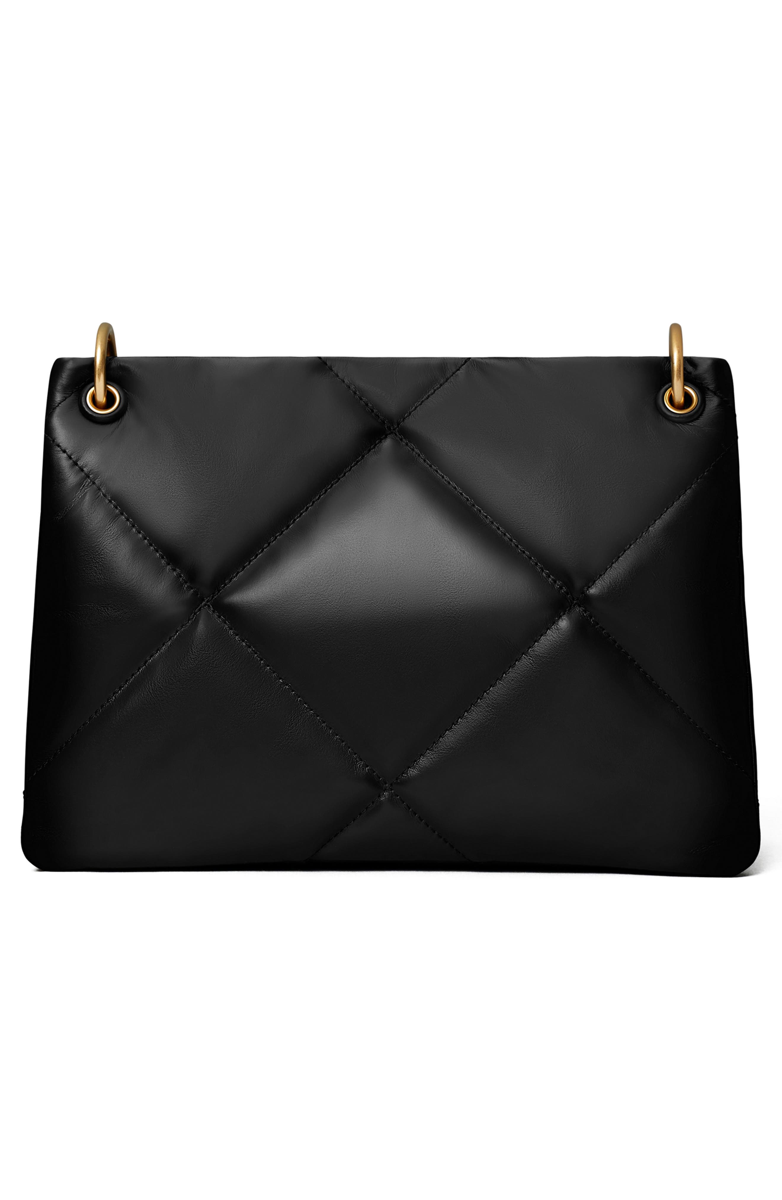 Small Kira Diamond Quilted Leather Shoulder Bag, Alternate, color, BLACK