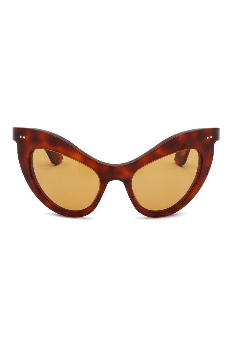 56mm Cat Eye Sunglasses, Main, color, HAVANA / GREEN