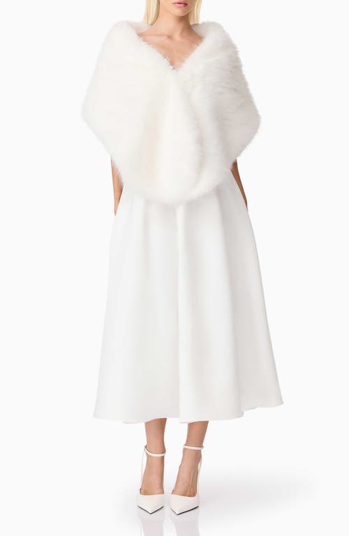 Elliatt Lucyna Faux Fur Capelet Cocktail Dress In White