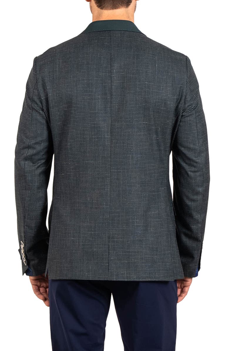 Maceoo Socrate Evo Resistance5 Check Virgin Wool, Silk & Linen Blazer, Alternate, color, 