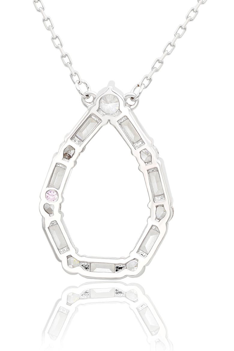 Sterling Silver Cubic Zirconia Teardrop Pendant Necklace, Alternate, color, WHITE