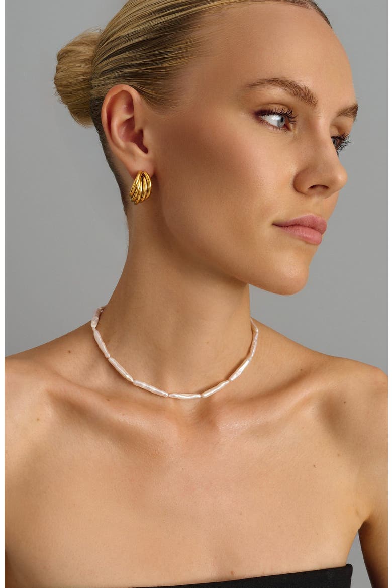 Bold Layered Gold Hoops, Alternate, color, Gold