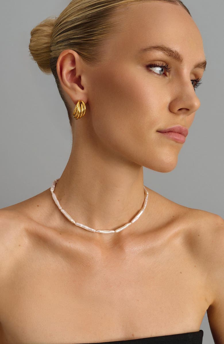 Nialaya Bold Layered Gold Hoops, Alternate, color, Gold