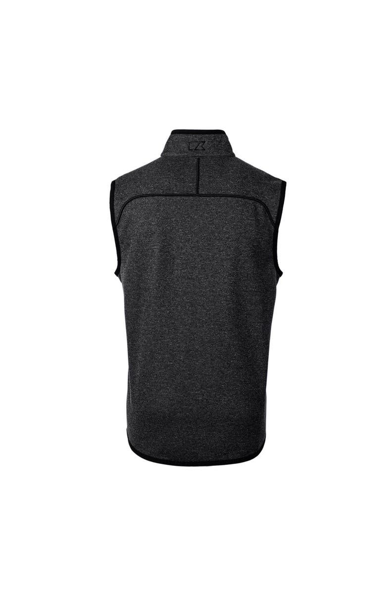 Cutter & Buck Men's Cutter & Buck Heather Charcoal Atlanta Falcons Throwback Logo Mainsail Sweater-Knit Full-Zip Vest, Alternate, color,