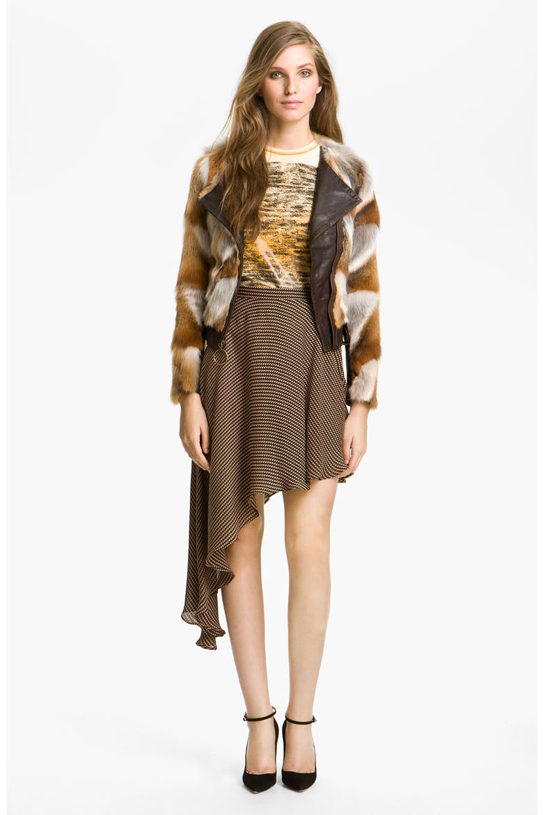 'Winston' Genuine Fox Fur Jacket, Main, color, BRICK
