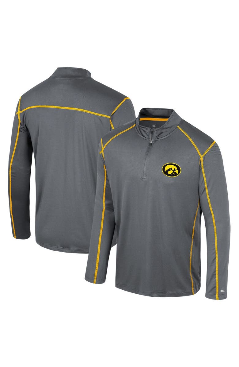 COLOSSEUM Men's Colosseum Black Iowa Hawkeyes Cameron Quarter-Zip Windshirt, Alternate, color, 
