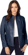 Jessica London Zip Front Leather Jacket