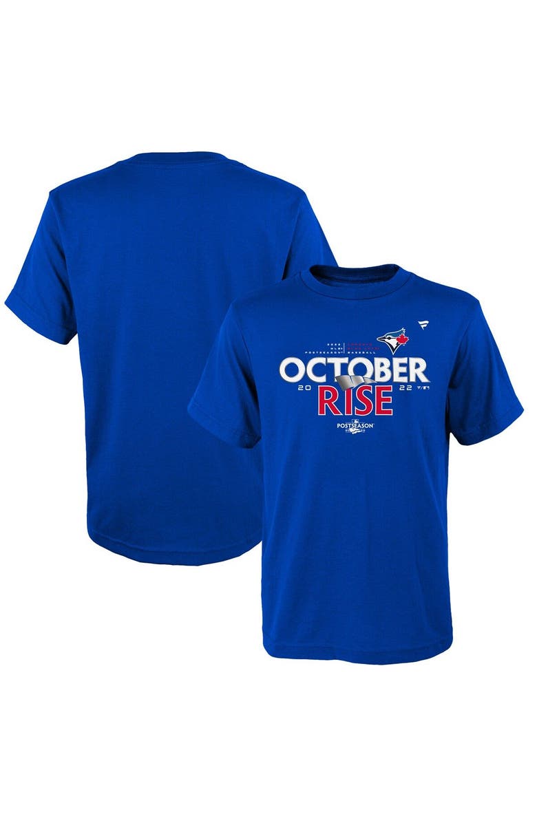FANATICS Youth Fanatics Branded Royal Toronto Blue Jays 2022 Postseason Locker Room T-Shirt, Main, color, 