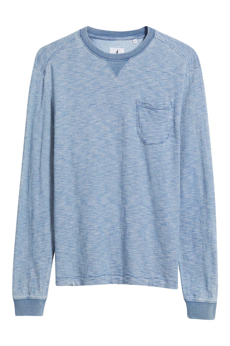 Spurlin Feeder Stripe Long Sleeve Pocket T-Shirt, Alternate, color, INDIGO