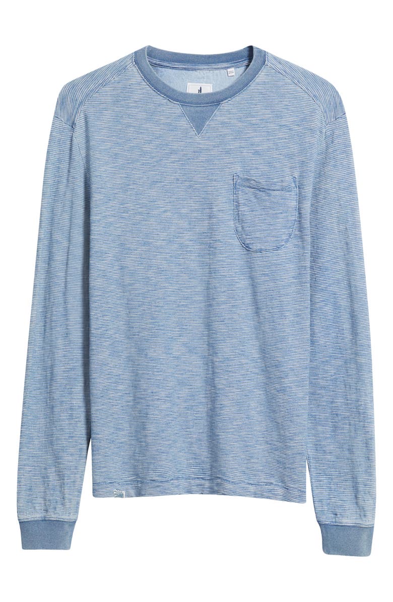 johnnie-O Spurlin Feeder Stripe Long Sleeve Pocket T-Shirt, Main, color, Indigo