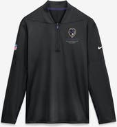 Nike Men's Nike Black Baltimore Ravens Sideline Logo Glory Midweight Dri-FIT Half-Zip Pullover
