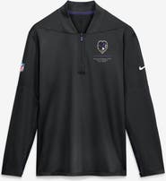 Nike Men's Nike Black Baltimore Ravens Sideline Logo Glory Midweight Dri-FIT Half-Zip Pullover